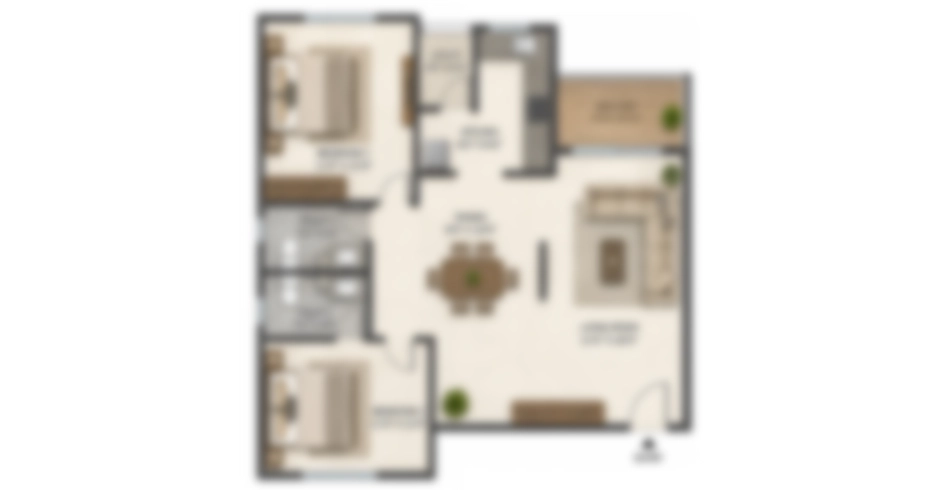 Tharwani Pristinea 1 BHK Floor Plan