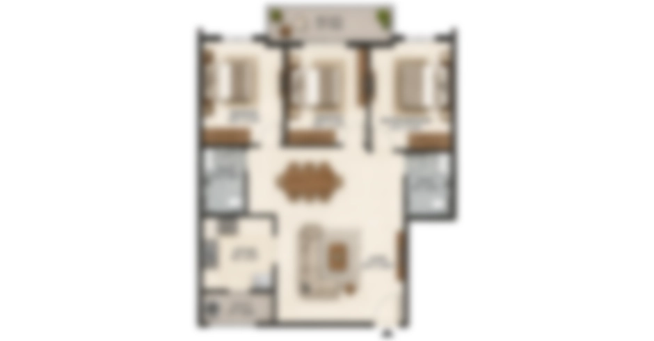 Tharwani Pristinea 2 BHK Floor Plan
